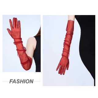 (พร้อมส่ง)ถุงมือสีขาว ลูกไม้ เจ้าสาว แต่งงาน ถุงมือสีดำ