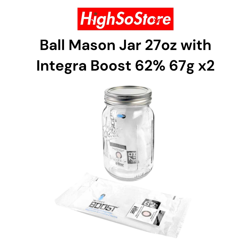 🚚พร้อมส่ง 🚚ส่งไว โหลแก้ว Ball Mason Jar 27oz with Integra Boost 62% 67g x2