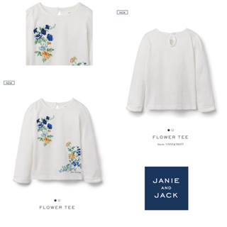 FLOWER TEE เสื้อยืดแขนยาว ลายปักดอกไม้  janie and jack