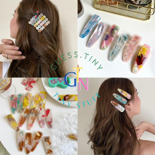 🥂 พร้อมส่ง เพิ่ม 15 สีใหม่ ✨👀 กิ๊บติดผม 🍒 🧥👢💼 Marble Ash Hair Clip 🎩🕶️👜