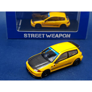 Honda Civic EG6 Yellow Spoon 1:64(STREET WEAPON)