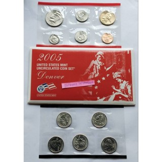 ชุดเหรียญ USA  Mint Set 10 เหรียญ ปี 2005- D