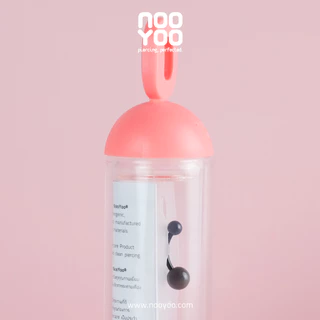 NooYoo จิวสะดือสำหรับผิวแพ้ง่าย Plain Banana Surgical Steel (สีขาว/สีดำ)