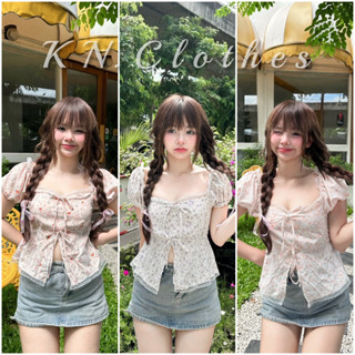 เสื้อแขนตุ๊กตา ผ่าหน้า แต่งลูกไม้ NS