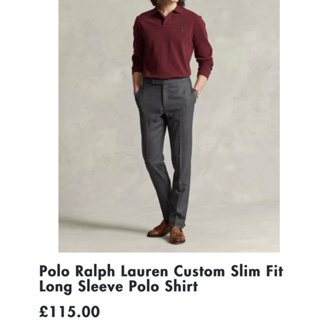 Polo Ralph Lauren Custom Slim Fit Long Sleeve Polo Shirt เสื้อโปโลแขนยาว ผู้ชาย ราล์ฟ ลอเรน