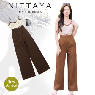 NITTAYA::จั้มสายเดี่ยวทรูโทนตรงช่วงเอวเว้าเอวน้ำตาล(*สอบถามสต๊อกก่อนกดสั่งน๊า)