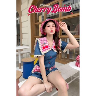 BELLITA BRAND : CHERRY BOMB JUMPSUIT + หมวก