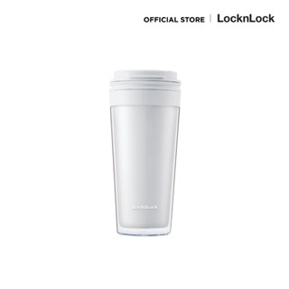 LocknLock - แก้วน้ำพลาสติก 2 ชั้น Bucket Cold Cup ความจุ 580 ml. รุ่น HAP519 สีขาว