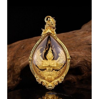 🚩#เหรียญกาลสุบรรณ หรือ เหรียญพญาครุฑ ปี 2566 🔸️รายการที่ 3 เนื้อบรอนซ์ชุบทองลงยา
((+)) เลี่ยมกรอบเนื้อบรอนซ์ชุบทองคำแท้