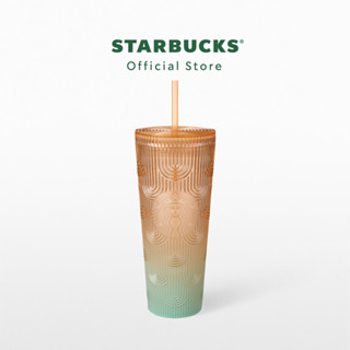 Starbucks Gradient Orange Green Wave Cold Cup 24oz. ทัมเบลอร์สตาร์บัคส์พลาสติก ขนาด 24ออนซ์ A11145316