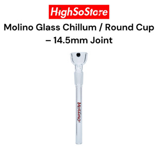 Molino Glass ท่อต่อแก้วพร้อมคัพ บ้องแก้ว Chillum / Round Cup – 14.5mm Joint (PBA-1001R-18.8)