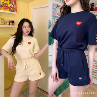 (VL) Care bears set❤️🧸🍦ชุดเซ็ทสปอร์ต สุดคิ้วท์ ดีเทลปักลายหัวใจทั้งเสื้อและกางเกงเลยค่ะ งานน่ารักมากกก