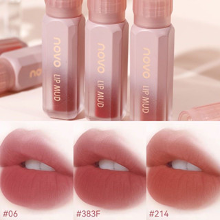 5882 (ใหม่/แท้) NOVO LIP MUD ลิปจุ่ม ลิปเนื้อมูส กำมะหยี่ เวลเวทแมท ครีมมี่ นุ่มละมุนปาก สีชัด ติดทน กันน้ำ