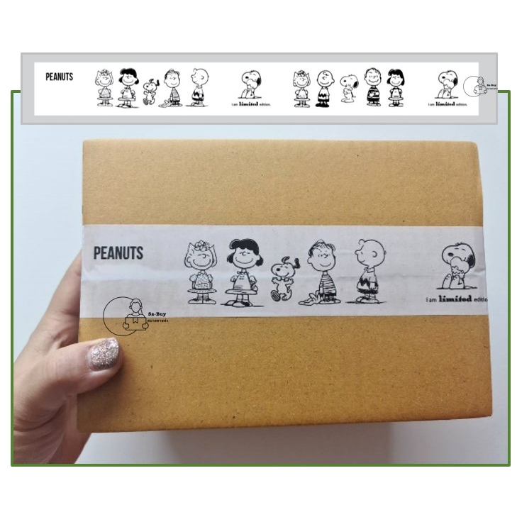(Snoopy-100) เทป OPP หน้ากว้าง 45มม. ยาว100หลา 50ไมครอน เหนียวพิเศษ สกอตเทปตกแต่งสีขาวลายสนู้ปปี้ พร้อมส่งจากคลังในไทย