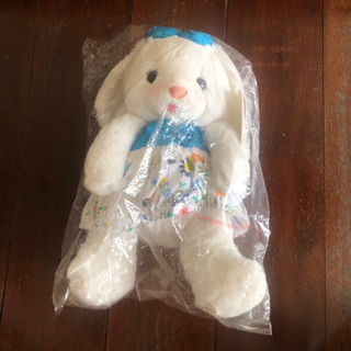 ตุ๊กตา กระต่าย ใส่ชุดสีฟ้า Rain Flower ป้ายห้อย ขนาด 12 นิ้ว