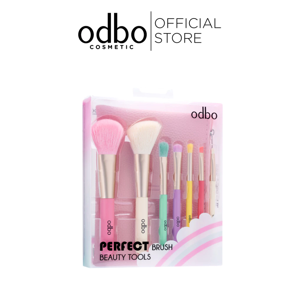 ODBO PERFECT BRUSH BEAUTY TOOL OD8-193 เซ็ทแปรงแต่งหน้าพาสเทล (แถมกระเป๋าใส่แปรง) รุ่นขายดีในตำนาน