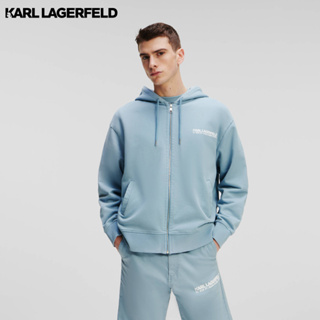 Karl Lagerfeld - RUE ST-GUILLAUME WASHED ZIP-UP HOODIE 235M1814 เสื้อฮู้ด