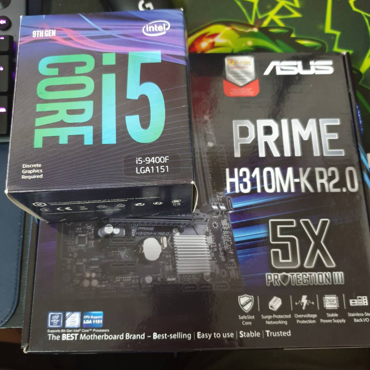 ซีพียู I5 9400f พร้อม เมนบอร์ดH310M-K R2.0 มือสอง! Socket LGA 1151