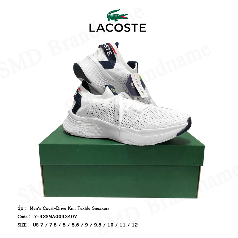 Lacoste รองเท้าผ้าใบ รุ่น Men's Court-Drive Knit Textile Sneakers Code: 7-42SMA0043407