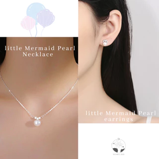 MNL💗สร้อยคอจี้ไข่มุก Little Mermaid Pearl สไตล์มินิมอล เครื่องประดับผู้หญิง แฟชั่น เงินแท้ ไม่ลอกดำ แบบเซ็ท วันเกิด