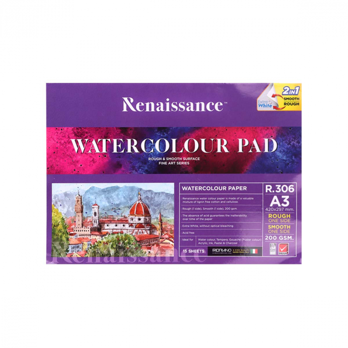 RENAISSANCE สมุดวาดเขียน A3 200 แกรม  รุ่น R-306