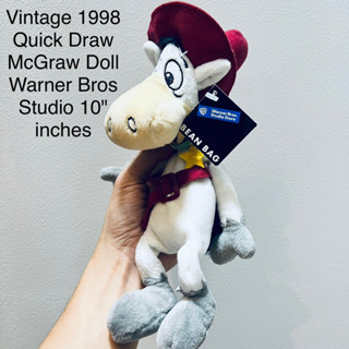 ตุ๊กตา Vintage 1998 Quick Draw McGraw Doll Warner Bros Studio 10" Bean Bag มีเม็ดถ่วง ป้ายห้อย หายากมาก สภาพสมบูรณ์