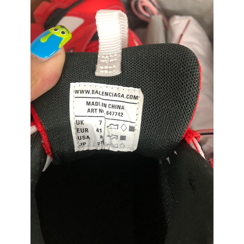 รองเท้า Balenciaga Track cloth low trainers 41EU Never worn Red, Cloth