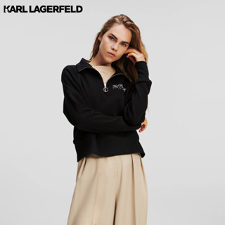 Karl Lagerfeld - HOTEL KARL HALF-ZIP SWEATSHIRT 235W1809 เสื้อสเวตเตอร์