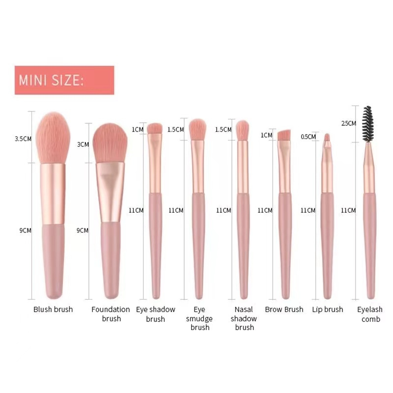 เครื่องมือความงามแปรงแต่งหน้าเริ่มต้นชุดแปรงแต่งหน้า 8 ชิ้น ราคา ถูกที่สุด ดีลบีเคเค แกลเลอรีภาพที่ 4