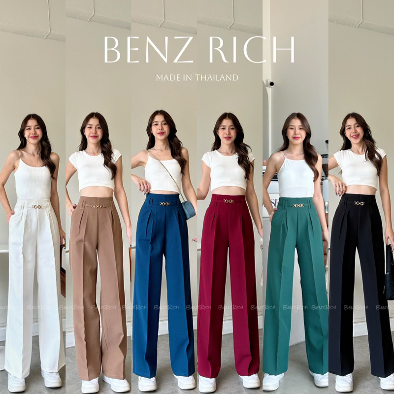 [ ลด100 โค้ดBENZ12D] รุ่นโซ่ทวิต ขายาวกระบอก (S-XL) กางเกงแฟชั่นกางเกงทำงาน