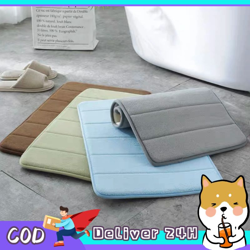 Dogegg🐶มีพร้อมส่ง พรมเช็ดเท้าเมมโมรี่โฟม ขนาด60x40cm มีกันลื่น ซับน้ำได้ดี