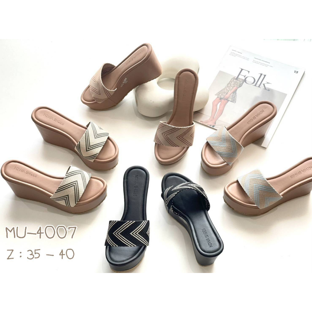 รองเท้าส้นสูง รองเท้าส้นเตารีด สูงกันตาย จะใส่ออกงาน ใส่ไปออฟฟิศ รหัสสินค้า Mu-4007