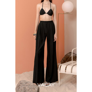 VACAY VCS23 PLEATED CREPE PANTS กางเกงขายาวผู้หญิง  ขากว้างทรงหลวมเน้นใส่สบาย กางเกงพลีทขากว้าง ชุดออกงาน แฟชั่น