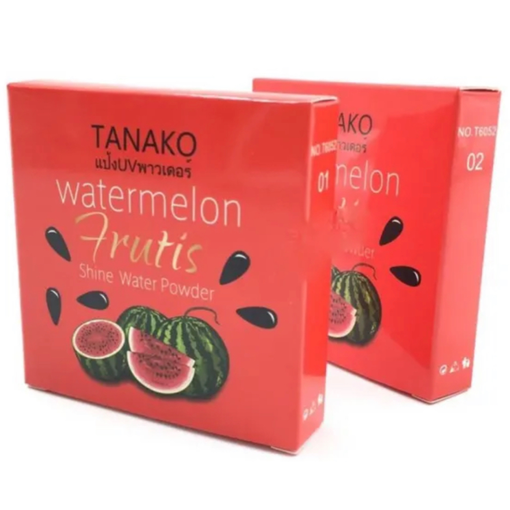 Tanako Watermelon Frutis shine water powder🍉🍉  แป้งแตงโม เนื้อแป้งละเอียด บางเบา ปกปิดดี คุมมัน เนีย