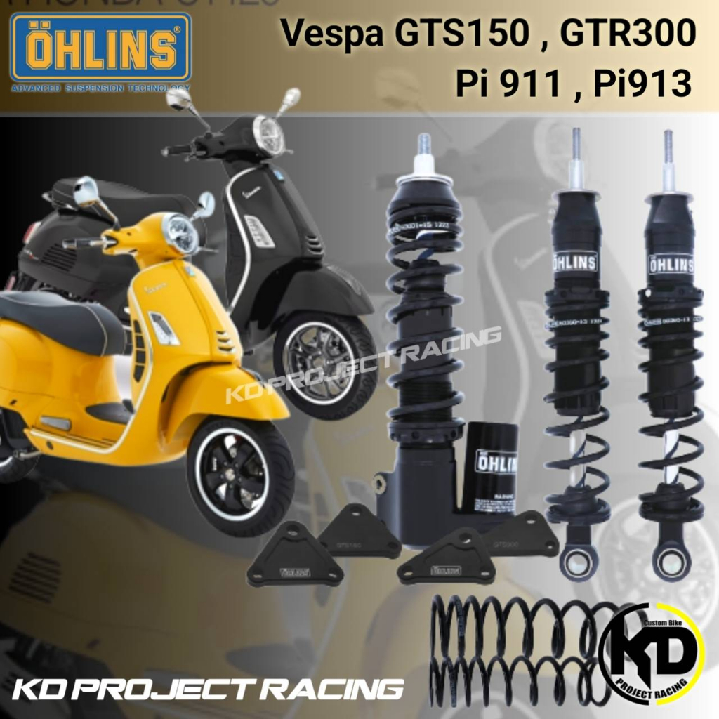 โช๊ค Ohlins PI 913, PI911 Blackline Vespa GTS150/300 2019-2022