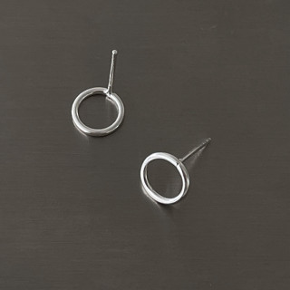 (stud earrings) : CIRCLE STUD EARRINGS SILVER925 / ต่างหูปักก้านเงินแท้ ต่างหูเงินแท้ | YOUR WISHLIST