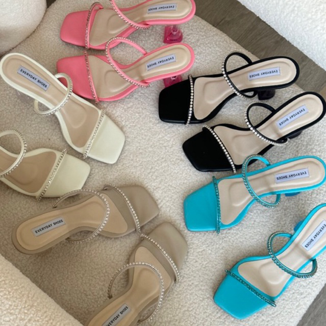 ❗️พร้อมส่งค่ะ❗️ เส้นคาดร้อยเพชร ส้น 3″ นิ้ว ชมพู ฟ