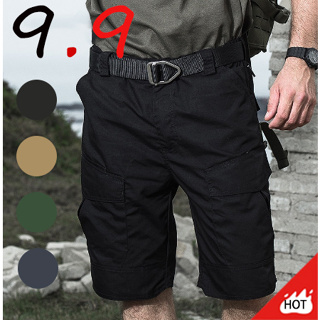 CODพร้อมส่ง🔥กางเกงขาสั้น กางเกงขาสั้นผู้ชาย เอวยางยืด ผ้าดี สีไม่ตก กลางแจ้ง กางเกงคาร์โก้แบบกันน้ำสำหรับบุรุษ