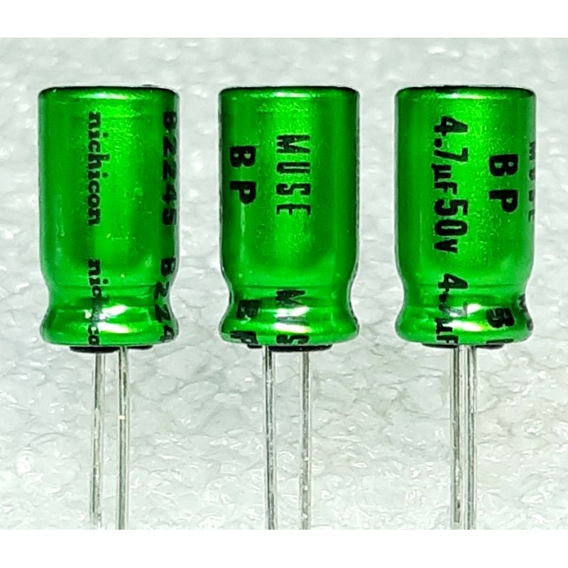 Nichicon MUSE ES BP 4.7uf 50v Bipolar Capacitor bipolar bp คาปาซิเตอร์ ตัวเก็บประจุ ไบโพลาร์ ไบโพล่า