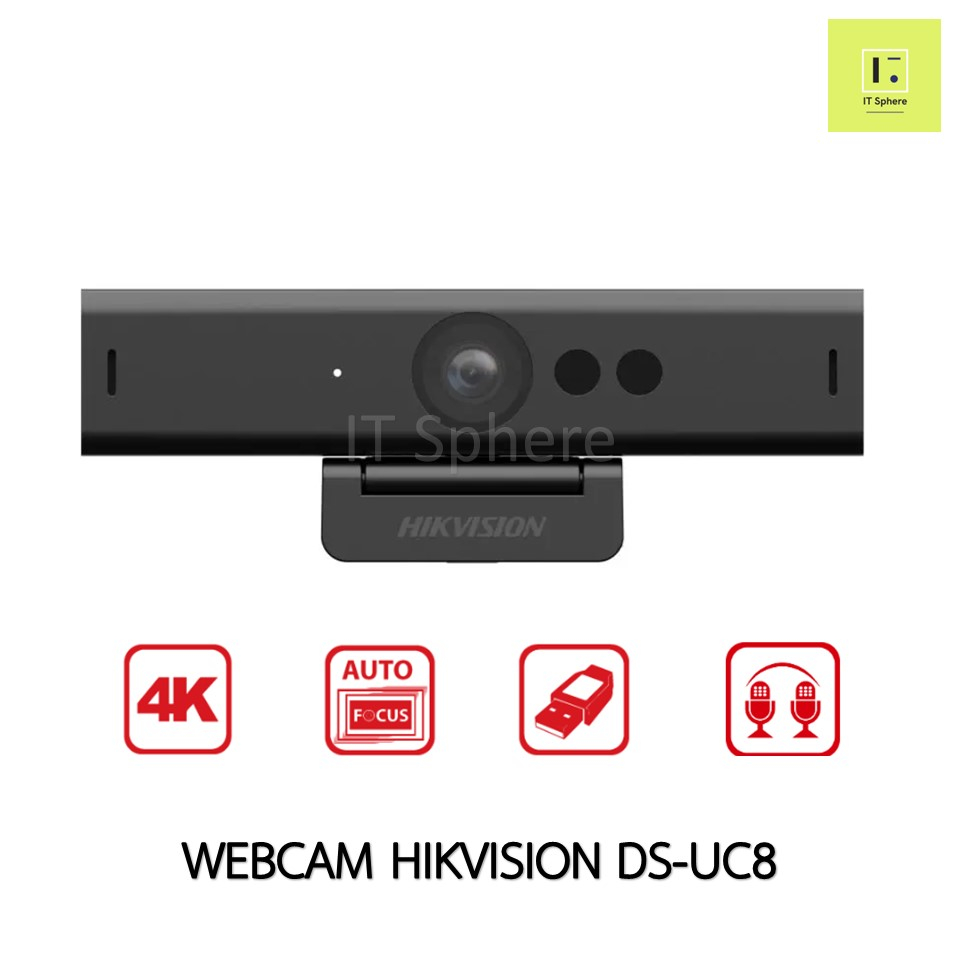 Webcam 4K Hikvision DS-UC8 webcam กล้องเว็บแคม เว็บแคม 4K Ultra HD full HD fps USB Type C 3840 x 2160