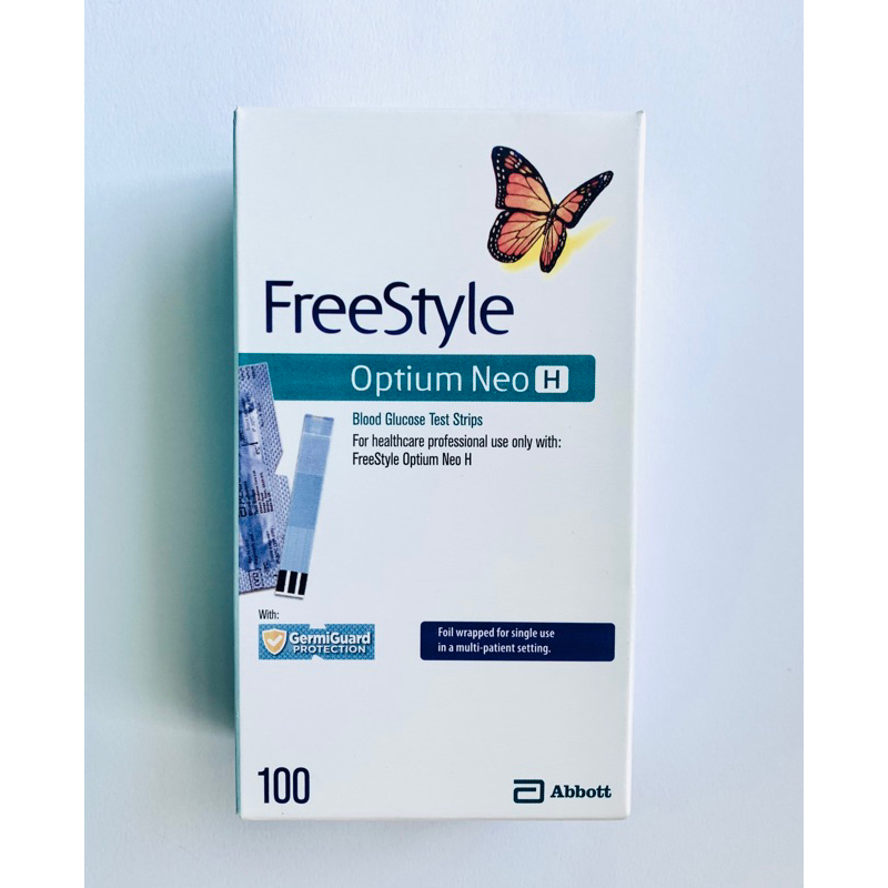 FreeStyle Optium Neo H /Exp.08/2025แผ่นตรวจน้ำตาล 100 ชิ้น