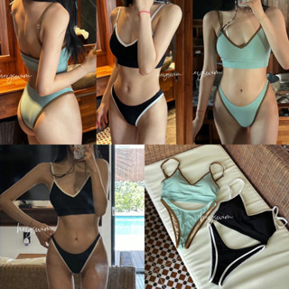 ชุดว่ายน้ำ บิกินี่Sport girl มี2สี เขียว ดำ