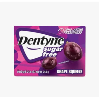 Dentyne เดนทีน ชูการ์ฟรี เกรป สควิซ หมากฝรั่ง ปราศจากน้ำตาล กลิ่นองุ่น 21.6g (exp.30/11/2023)