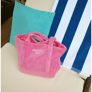 Pink Good News Only Totebag กระเป๋าสะพายผ้าขนหนู