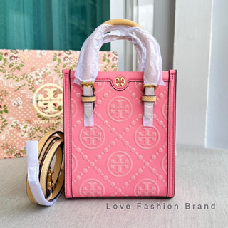 👑ผ่อน0%~แท้100%👑 กระเป๋าสะพาย Tory burch T Monogram Embossed Mini Tote Style No. 146251