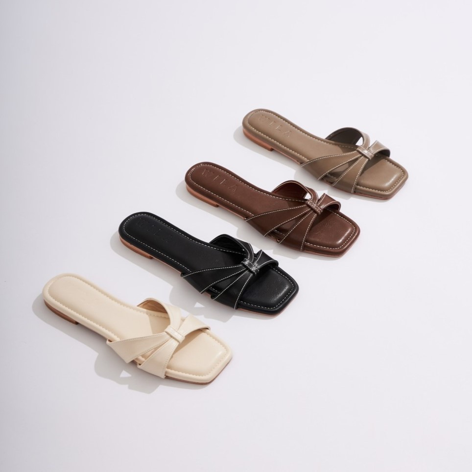 (รุ่น W22) - Wila shoes | Shopee VDO ลด100฿ รองเท้าแตะส้นแบน พื้นนุ่มสไตล์มินิมอล กดสั่งได้เลยค่ะ