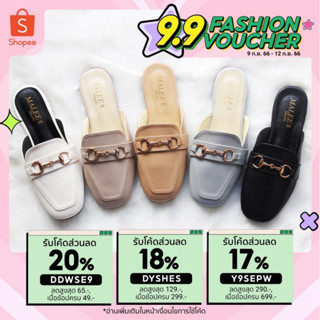 ใส่โค้ด BP100PAY ลด 25% 📌size 36-45📌รองเท้าหนังเปิดส้น แต่งกุชชี่