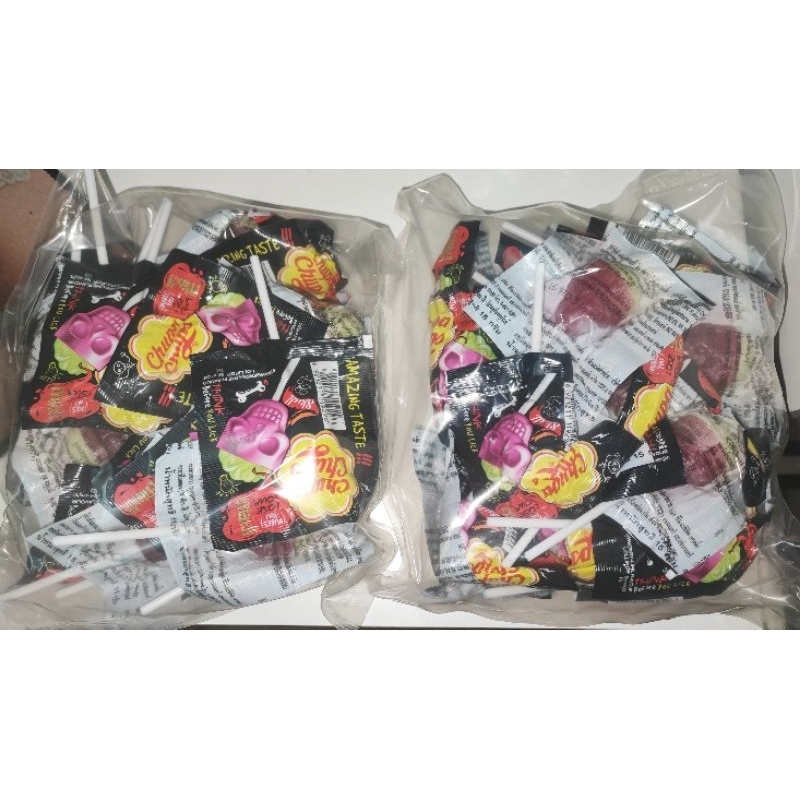 Chupa Chups 3D Skull lollipops Halloween แพ็คละ 25 แท่ง