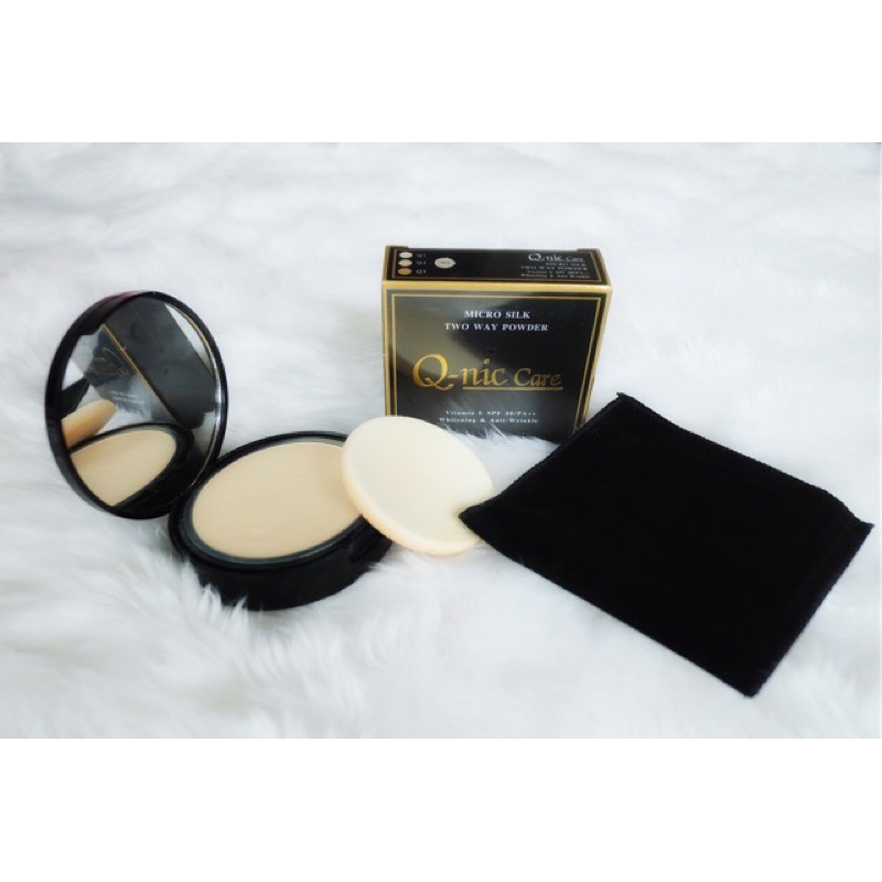 แป้งพัฟ Q-nic care micro silk two way powder