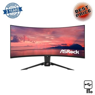 Monitor 34 ASROCK PG34WQ15R2B (AV, HDMI, DP) CURVE 2K 165Hz ประกัน 3Y จอคอม จอมอนิเตอร์